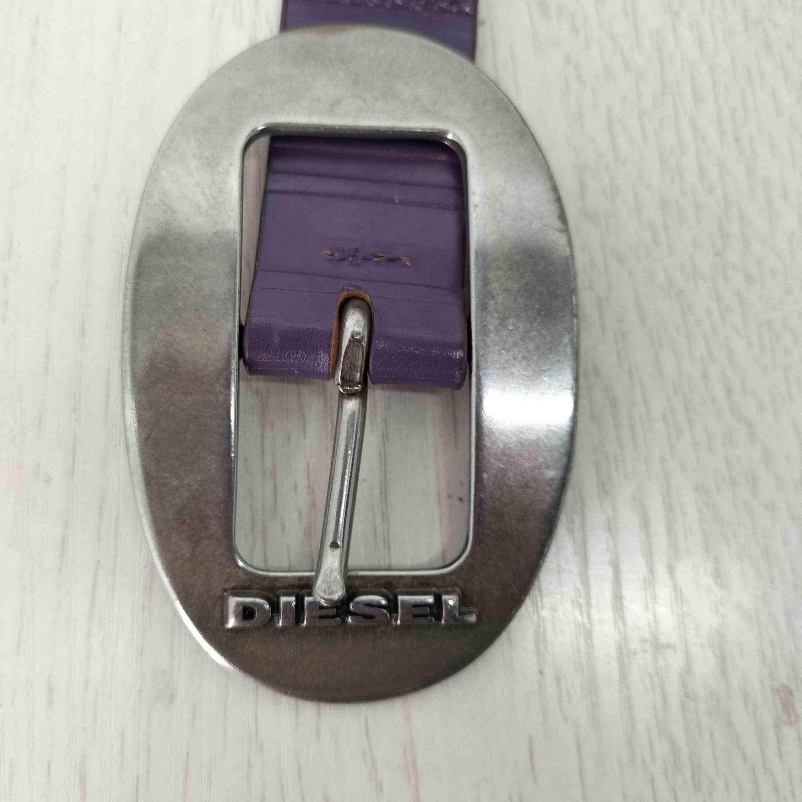 ディーゼル DIESEL イタリア製 ロゴエンボスレザーベルト メンズ 85/34