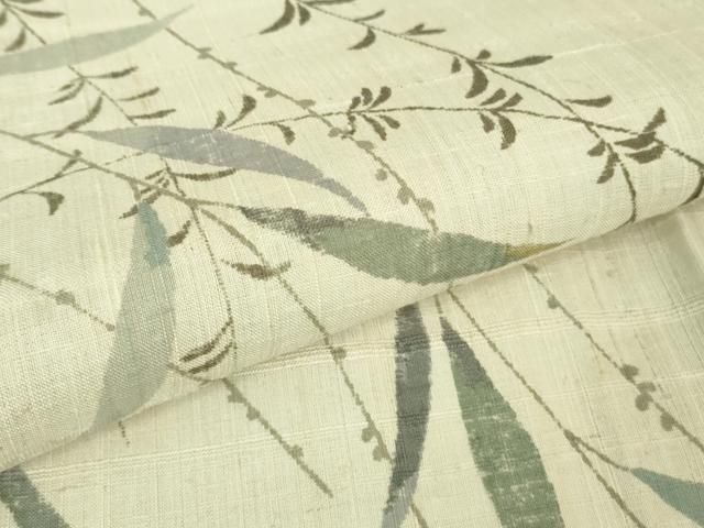 平和屋着物■極上　染織の名門　しょうざん  生紬　訪問着　単衣　枝垂れ柳　逸品　未使用　DZAA8187kh5 平和屋着物□極上 染織の名門 しょうざん 生紬 訪問着 単衣 枝垂れ柳