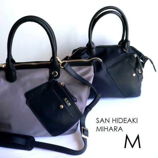 SAN HIDEAKI MIHARA サンヒデアキミハラ バッグ ALLURE ナイロン 2wayショルダーバッグ Mサイズ TRTM-NYLT グレー ブラック