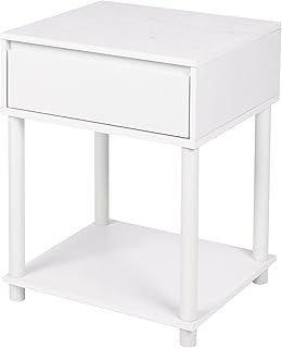 武田コーポレーション サイドテーブル 家具 リビング 収納 ホワイト 45×39.5×56cm サイドテーブル大理石柄 H3-ST55WH