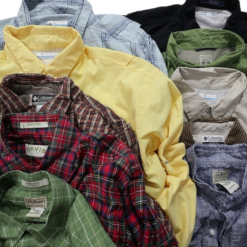 古着卸 まとめ売り 長袖シャツ MIX 10枚セット (メンズ 2XL ) キューバ