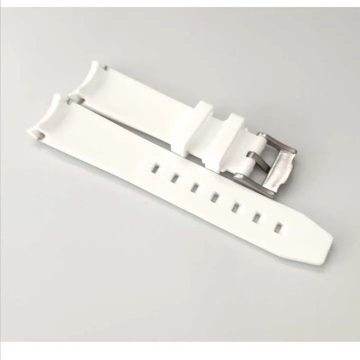 20mm 腕時計 交換用 ラバーベルト カーブエンド ホワイト 白 【対応