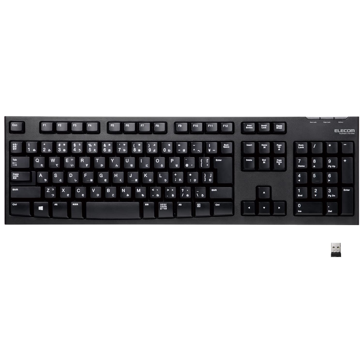 【在庫処分】フルキーボード メンブレン 1000万回高耐久 (レシーバー付属) PlayStation4 ワイヤレス 対応 キーボード ブラック USB TK-FDM063TBK エレコム