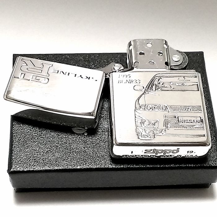 ZIPPO スカイラインGT-R 生誕50周年記念 ジッポ 車 ライター R33 限定 日産公認モデル GTR-BCNR33 シリアル入り  シルバーイブシ 両面加工 かっこいい メンズ ギフト プレゼント - メルカリ