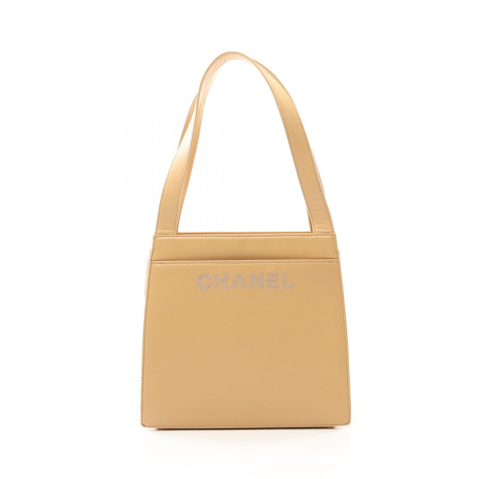 シャネル CHANEL ショルダーバッグ ベージュ ラムスキン 羊革 ショルダートート レディース Used A