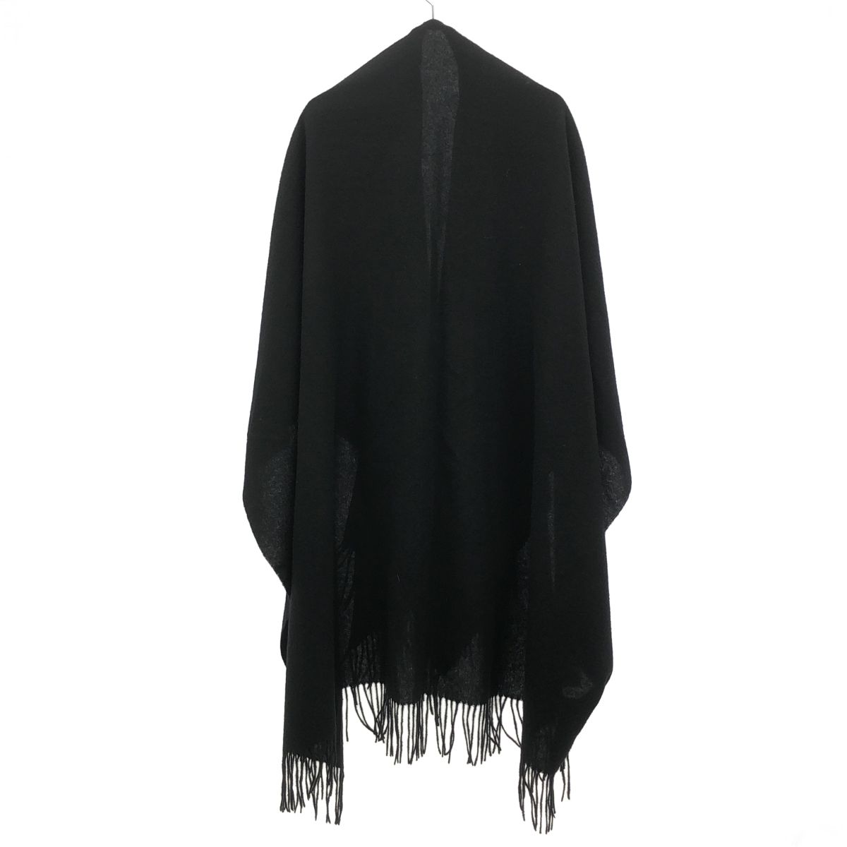 Yohji Yamamoto POUR HOMME ヨウジヤマモト プールオム 24 AW WOOL PLAIN SHRINK U CUT PONCHO ポンチョストール HO-L 02-168 ブラック