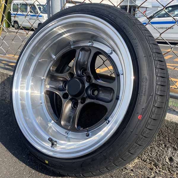 15インチ 8J ±0 PCD 100 114.3 4穴 タイヤホイール4本セット 165|50R15 165|55R15 軽 軽トラ 軽バン ローダウン車 旧車 深リム 艶ありブロンズ