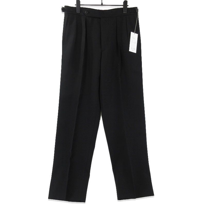 未使用 HEUGN ユーゲン AARON GABARDINE BLACK TROUSER066