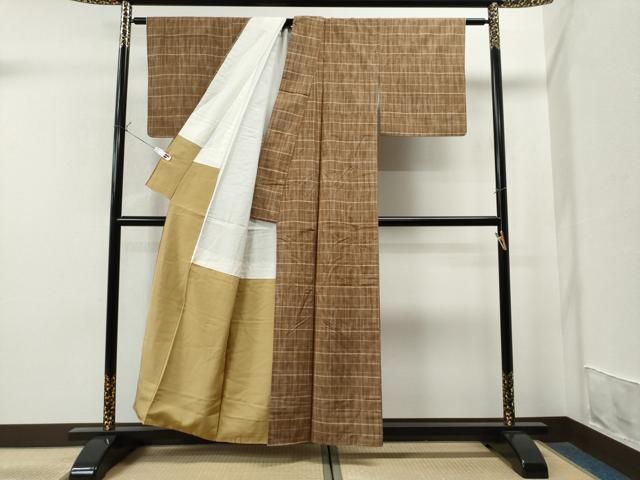 平和屋着物□上質な紬 格子柄 正絹 逸品 CAAR3060yc - メルカリ 