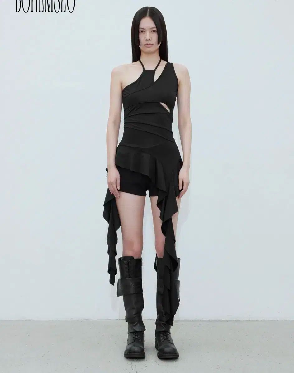BOHEMSEO ボヘミアンソウル フリルミニドレス RUFFLE MINI DRESS