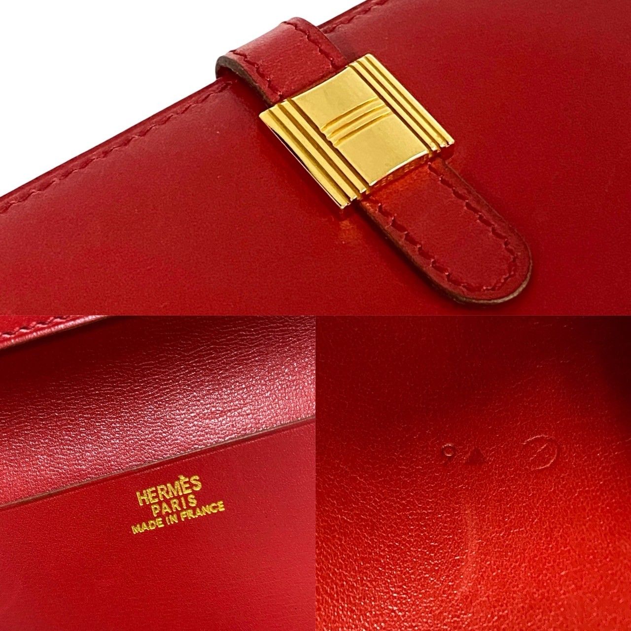 エルメス　ソミュール・ディアンヌ　財布　赤 極 美品 ○X 刻印 HERMES エルメス ソミュール ディアンヌ