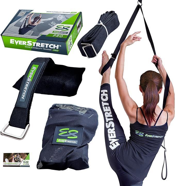 EverStretch 脚用ストレッチバンド: ドア掛け開脚トレーナーPRO :ストレッチ機器 バレエ、ダンス、MMA、テコンドー、体操などに。持ち運びにも便利。