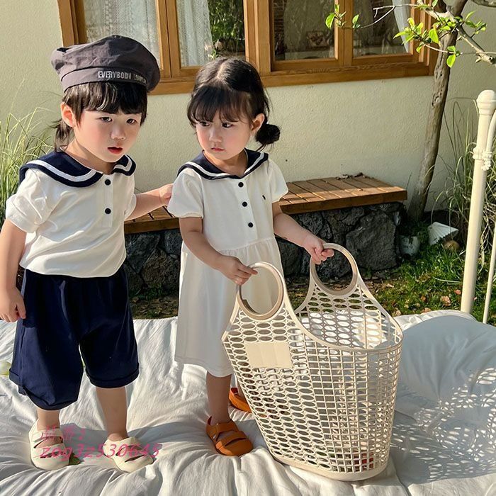 子供服 セーラー セットアップ ワンピース キッズ 上下セット