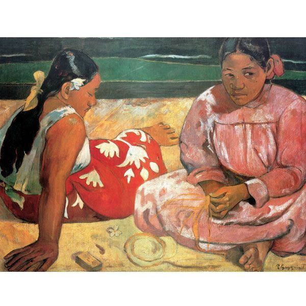 世界の名画】透明ジェル加工 ポール・ゴーギャン『タヒチの女 浜辺にて