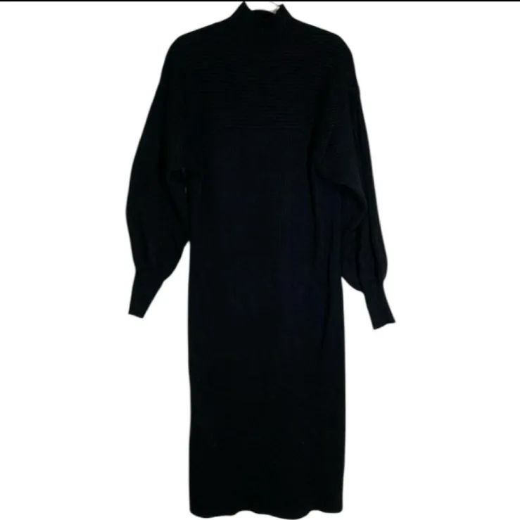 ADAM ET ROPE’ フォルムスリーブハイネックニットワンピース 定価¥13970 ブラック