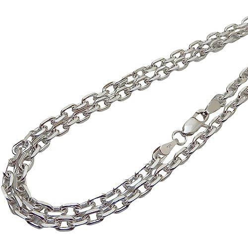3.2mmシルバー_60.0 センチメートル [100点市場] シルバー925 チェーン メンズ ネックレス あずきチェーン 60cm 3.2mm シルバーネックレス メンズ シルバーチェーン アンカー チェーン のみ 4面 あず