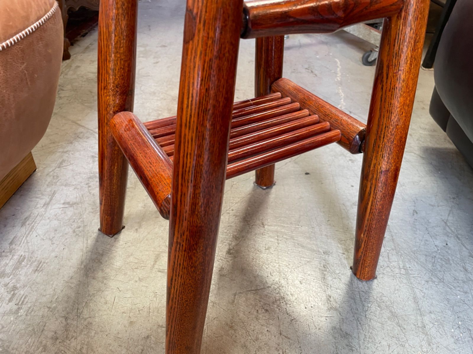 アジアン アンティーク ナイトテーブル 木製ガラストップ テーブル