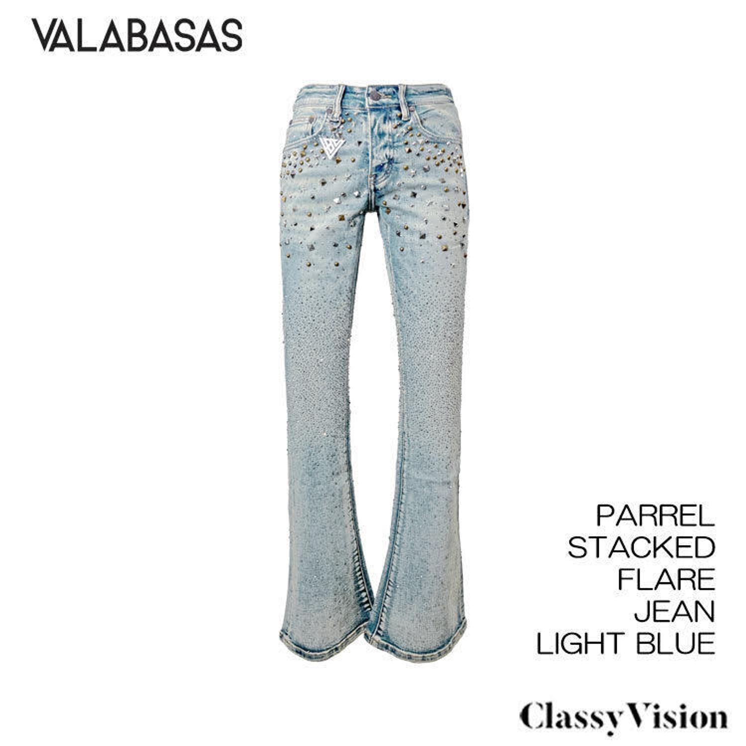 本国現地価格 】VALABASAS PARREL STACKED FLARE JEAN 【LIGHT BLUE 