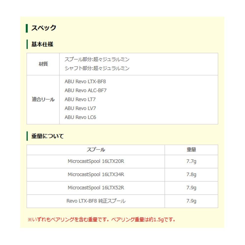 Avail(アベイル) リール MicrocastSpool 16LTX34R(溝深さ3.4mm