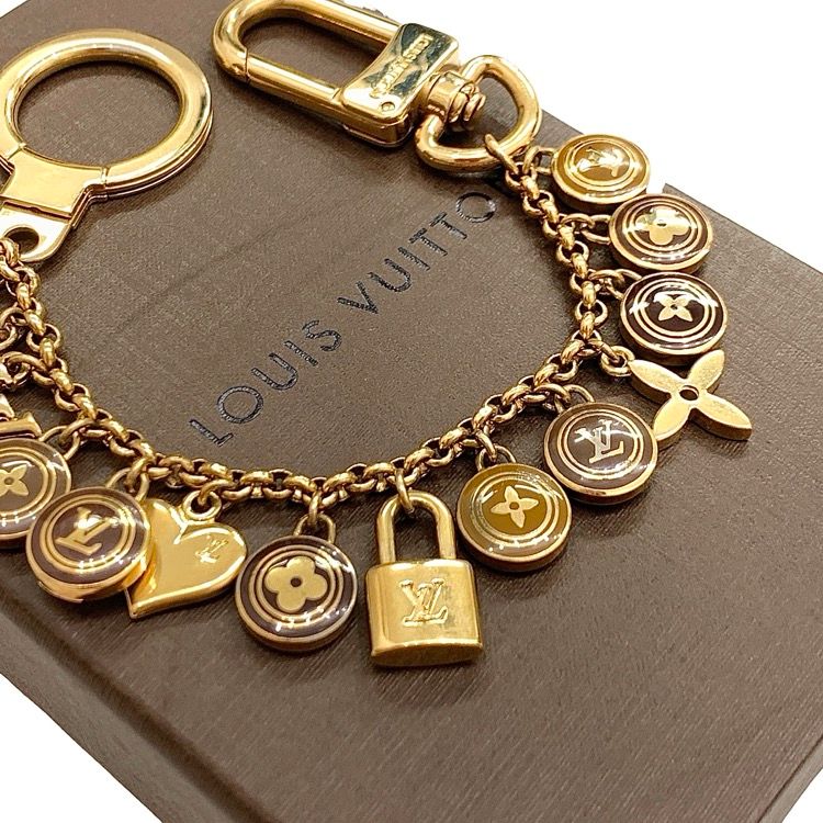 LOUIS VUITTON ルイ ヴィトン ポルトクレ シェンヌ パスティーユ バッグチャーム キーホルダー ゴールド M65386
