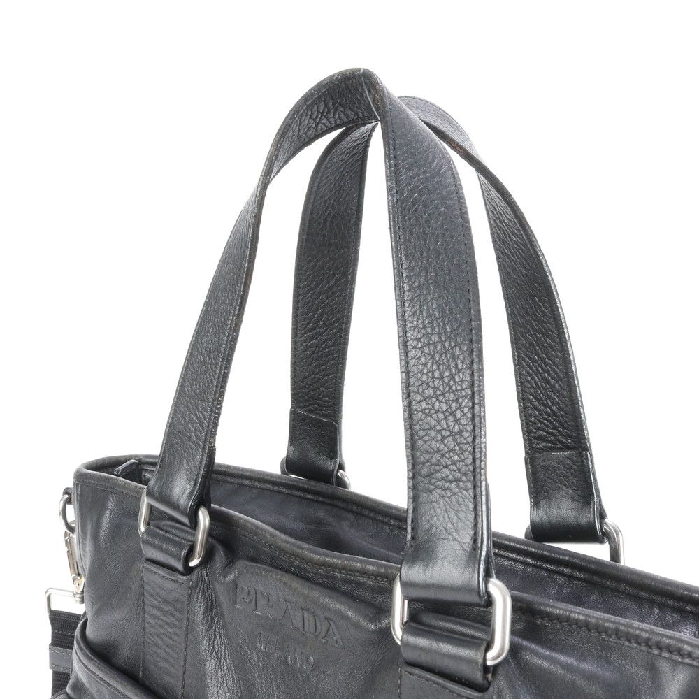 9*︎様 メルカリ市期間限定　美品✨プラダ　レザー ビジネスバッグ 黒 PRADA プラダ ビジネスバッグ サフィアーノレザー ネイビー 美品