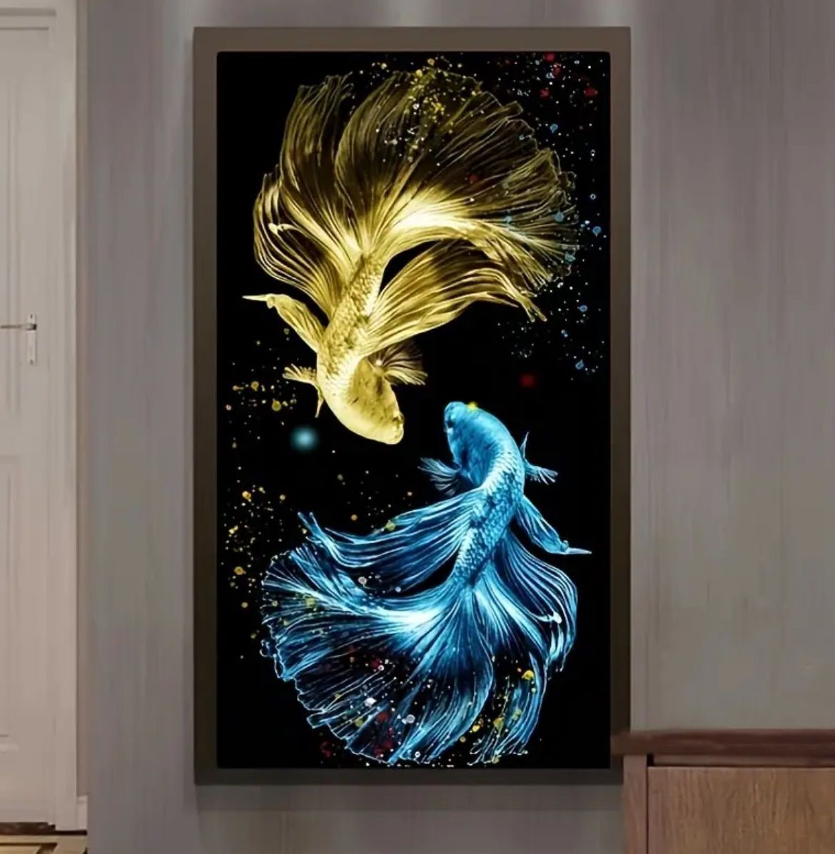 鯉の浮彫 金属製 アート作品