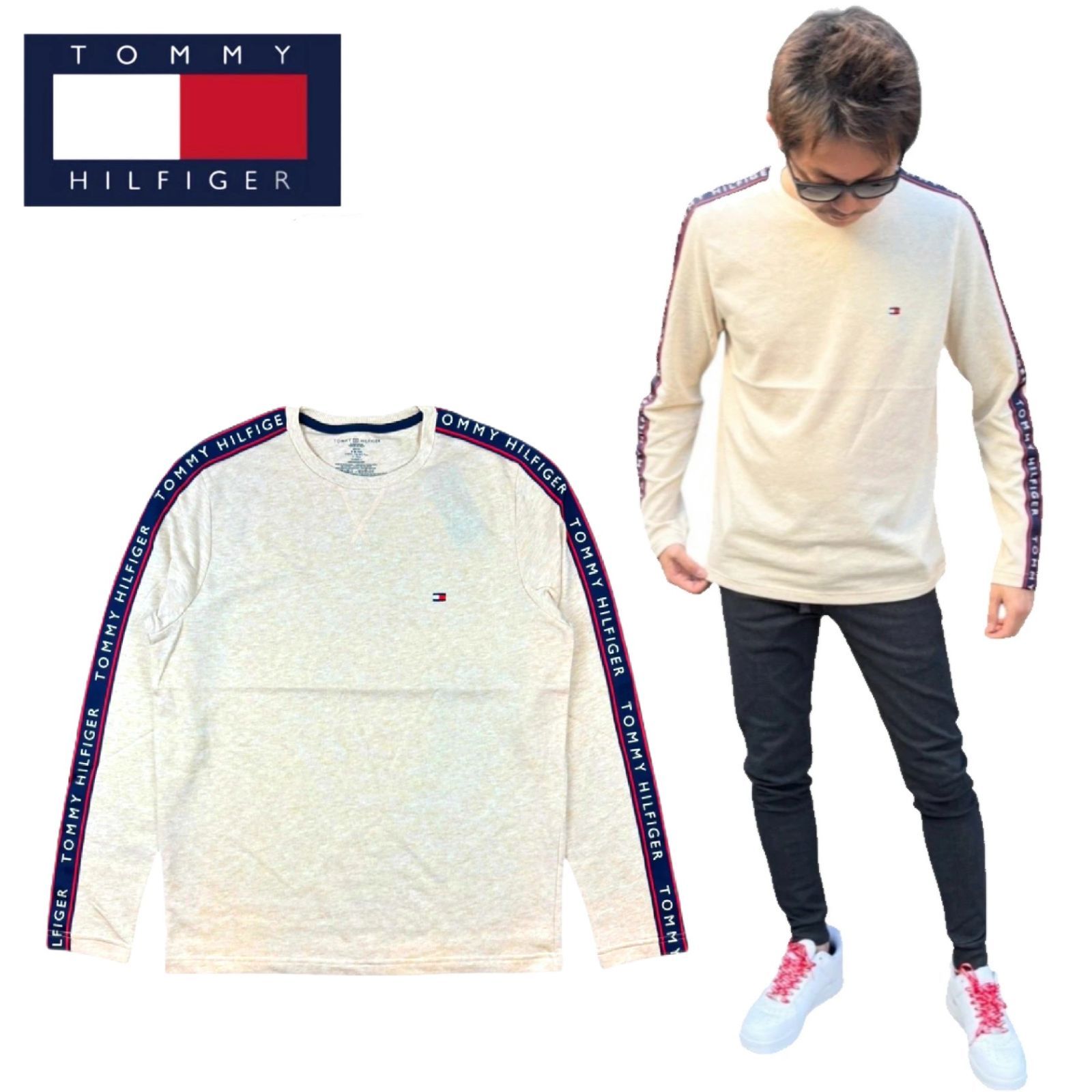 トミーヒルフィガー Tommy Hilfiger トレーナー 薄手 ロンT 長袖 09T4257 ストーン スウェット メンズ レディース  ユニセックス 部屋着 クルー 袖ロゴ ルームウェア 春 秋 TOMMY HILFIGER 新品 正規品 未使用品 - メルカリ