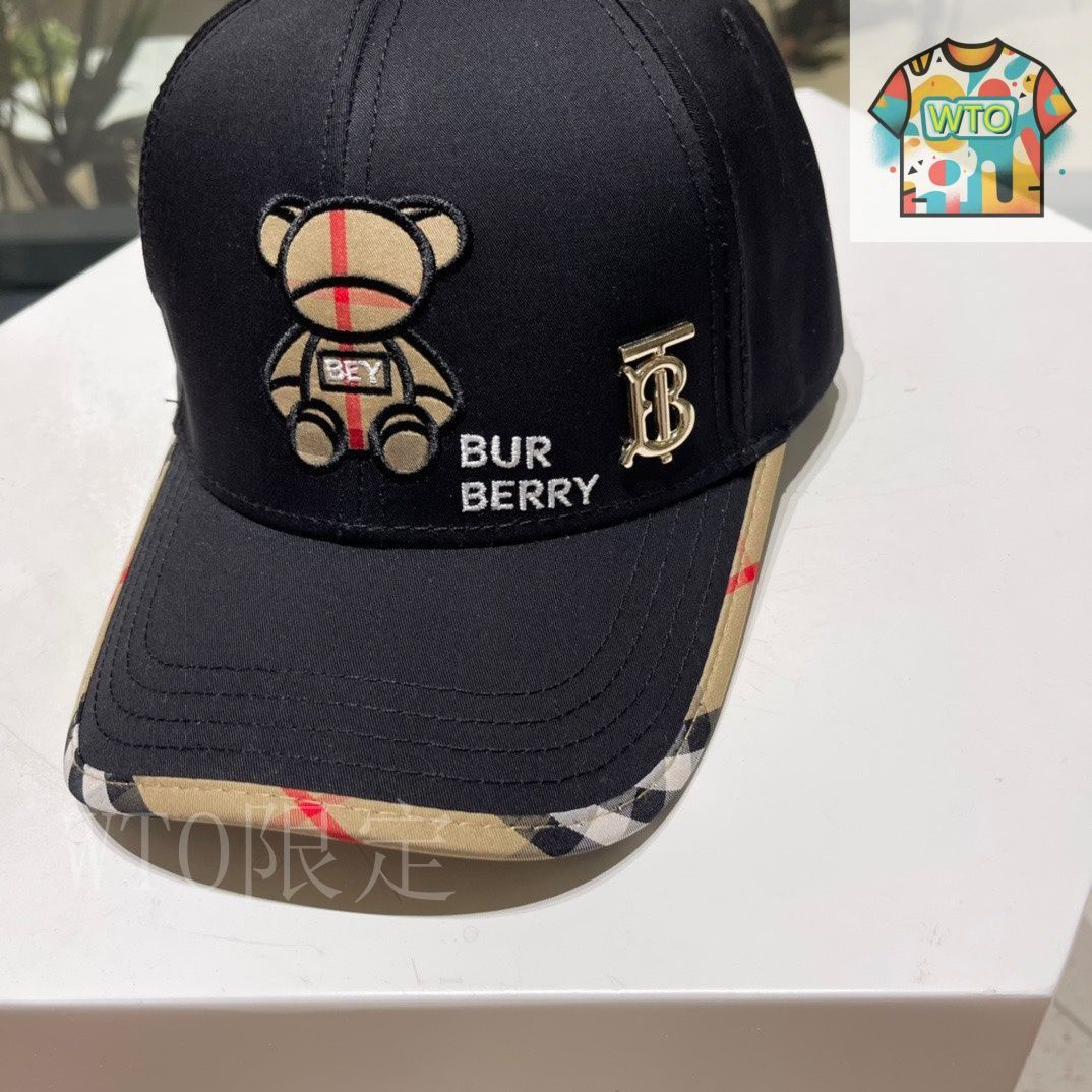 今日特価】BURBERRY 2022 新 刺繍 ベースボールキャップ-3