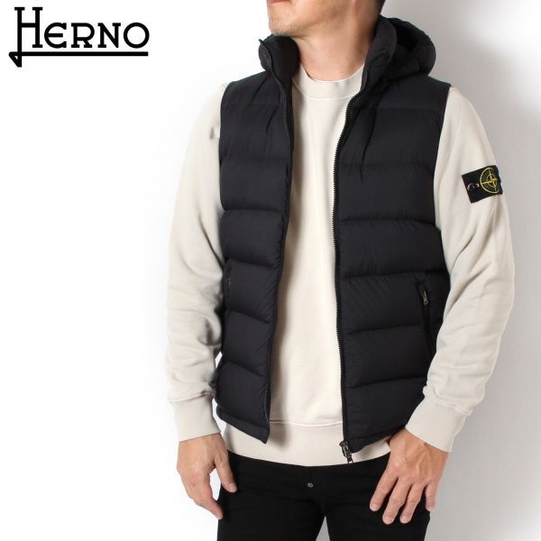 ヘルノ HERNO  メンズ スーパーマット ウエストコート ダウンベスト【ブラック】 PI0767U 12403 9393/【2023-24AW】m-tops