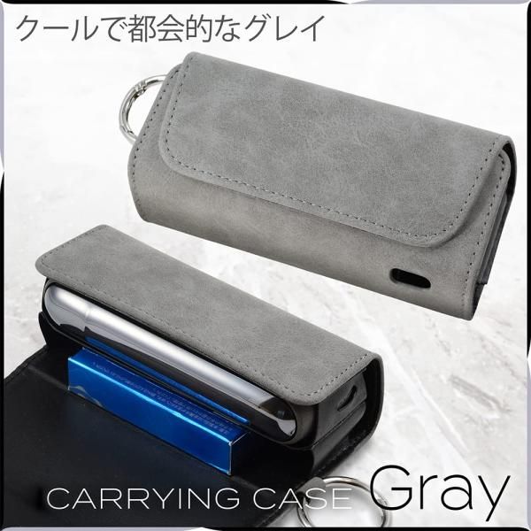 SOAREM スウェード調 PUレザー ケース イルマ対応 イルマｉ対応 カラビナ取付け用フック付き (グレー)
