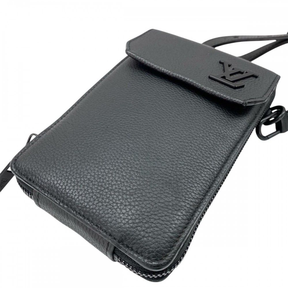 LOUIS VUITTON スマホショルダーバッグ ブラック(アエログラム) LOUIS VUITTON - LOUIS VUITTON スマホショルダーバッグ