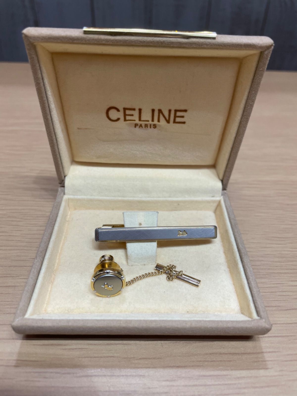 セリーヌ カフス ネクタイピン セット 美品】CELINE セリーヌ カフス＆ネクタイピンセット