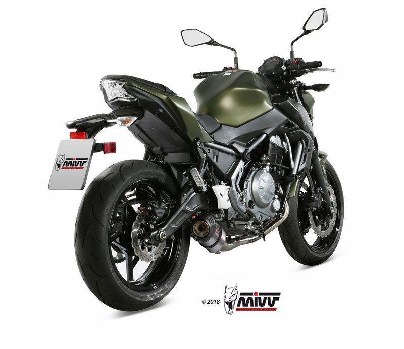 MIVV / ミヴマフラー SPORT Full sys. 2x1 Muffler OVAL TITAN carbon cap WITH CATALYZER CONVERTING KIT | K.044.L4C