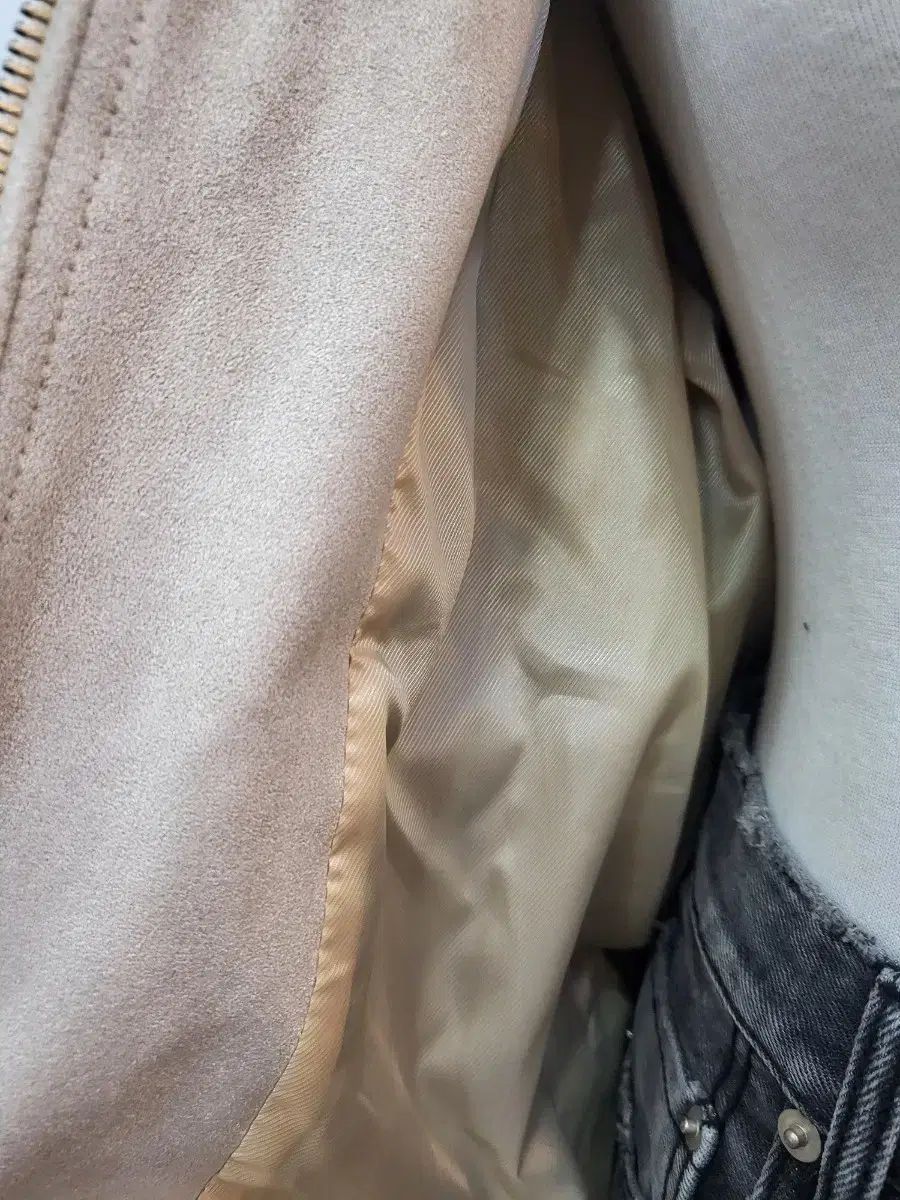 スエード クリーム色 ブルゾン ジャケット F GULLKHAN_COM