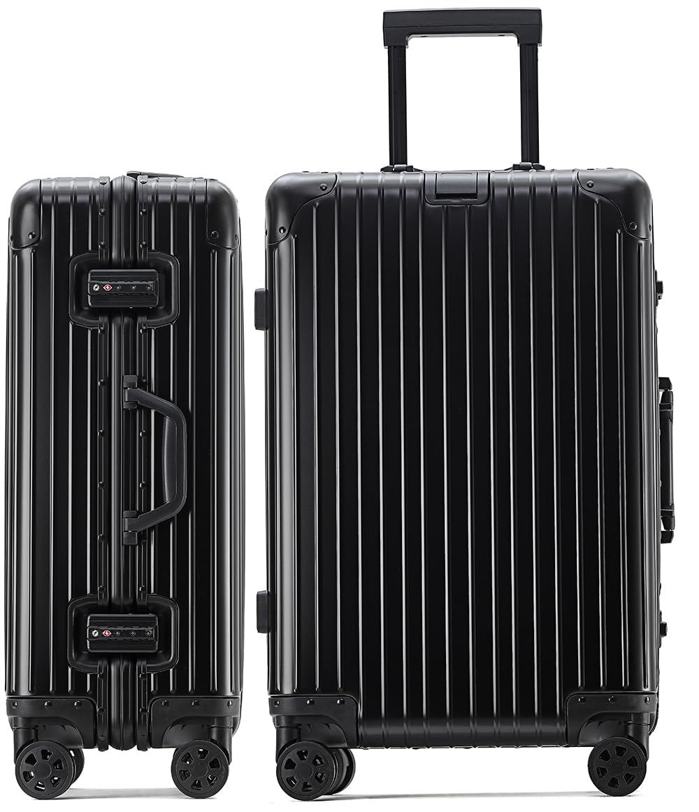 ビジネス 大容量 静音 旅行出張 軽量 頑丈 TSAロック付き 1801 キャリーバッグ 機内持込 ブラック キャリーケース アルミ マグネシウム合金ボディ Sサイズ|1-3泊|35L|機内持込 スーツケース LNMLAN