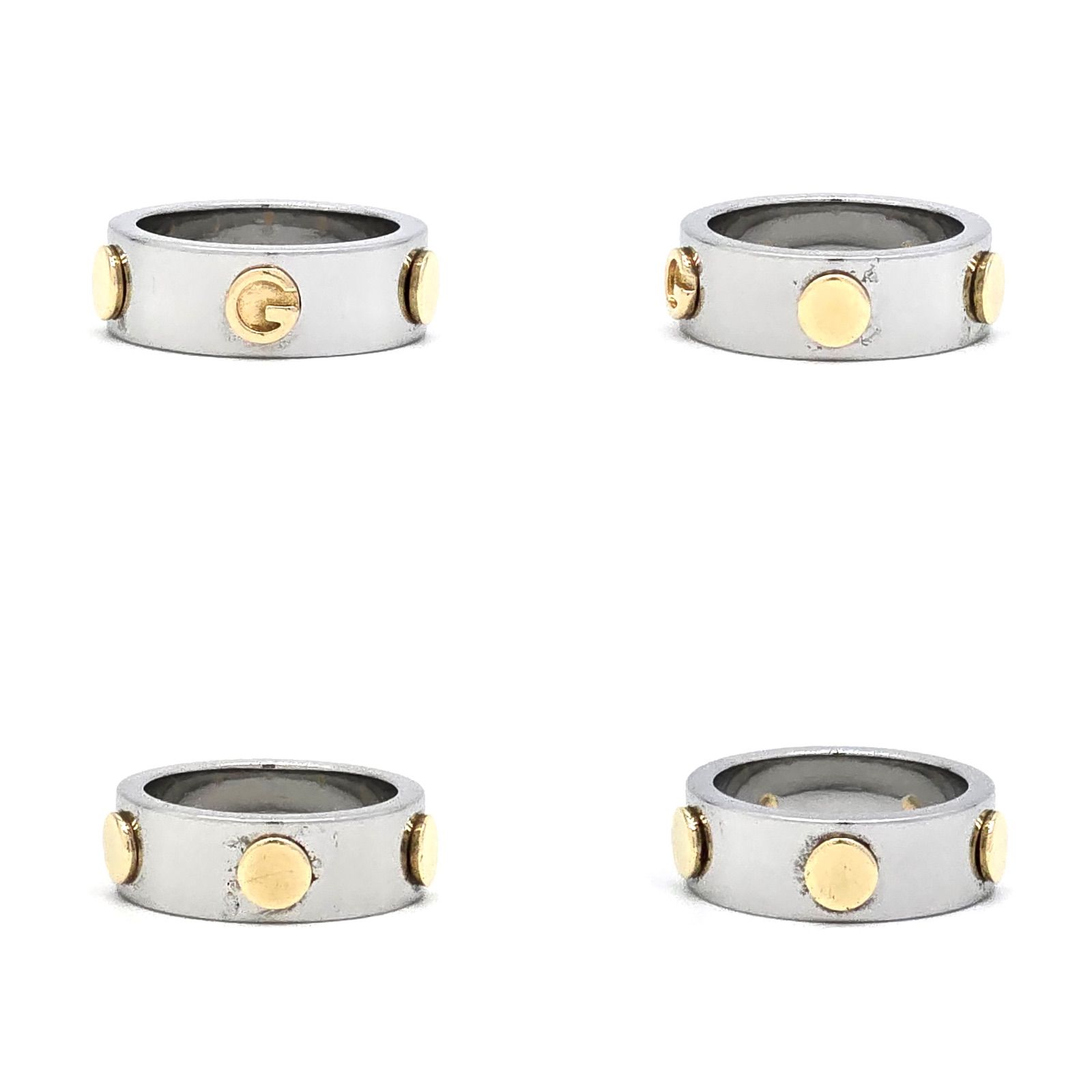 【廃盤超美品】GUCCI INOX Gロゴ リング イエローゴールド AU750 廃盤超美品】GUCCI INOX Gロゴ リング イエローゴールド AU750