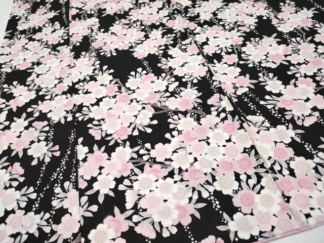 平和屋本店□極上 小紋 枝桜 黒地 逸品 CYAA2195s5 - メルカリ