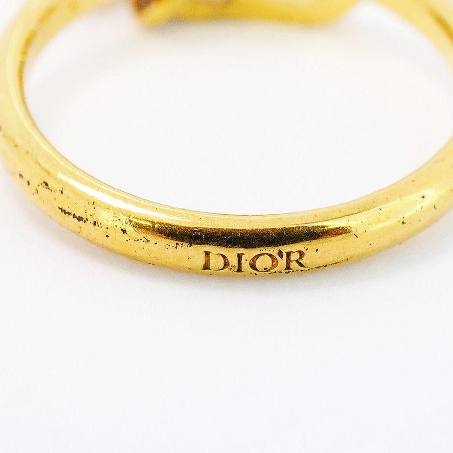 5jeb0278】クリスチャンディオール リング CDロゴ ハートモチーフ GP  