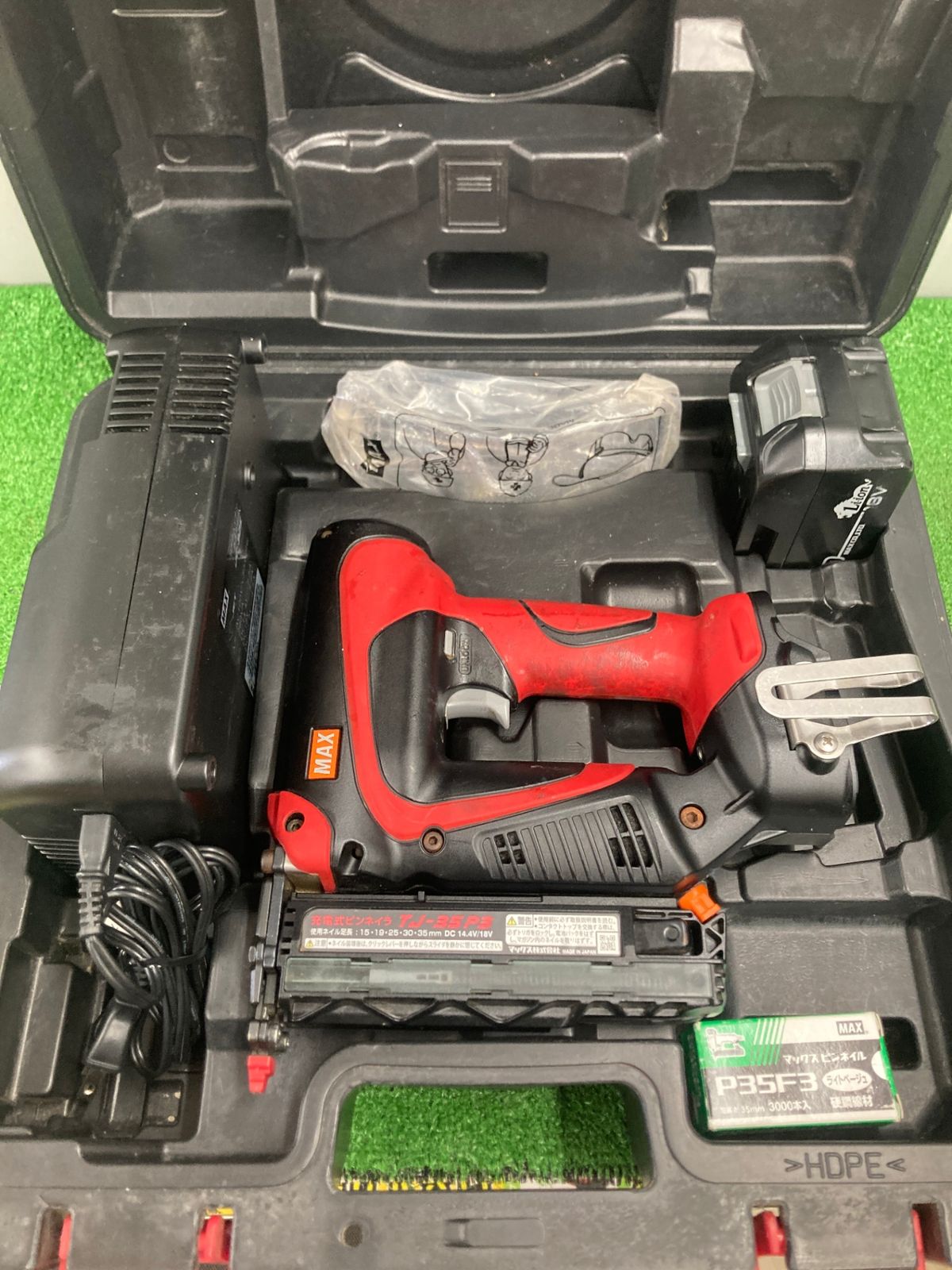 0922 MAX マックス 18v充電式ピンネイラ 5.0Ahバッテリx1|充電器|ケース TJ-35P3-BC|1850A ITKRJGAAWTR8