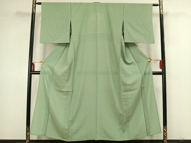 平和屋着物＊夏物　色無地　絽　若葉色　正絹　逸品　AAAZ1212fy