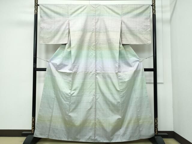 平和屋本店 上 紬 横段文 CZAA3552s5