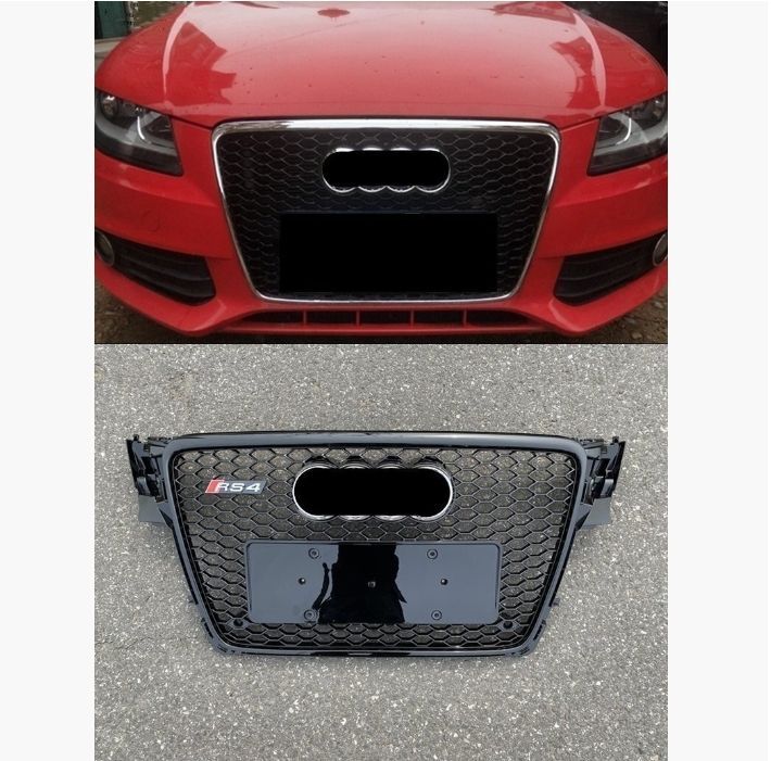 アウディA4 8K後期 RS4ルック ブラックフレーム ブラックメッシュ フロントグリル アバント TFSI FSI Sライン クワトロ セダン SE1.8 2.0 アウディ A4 8K 後期 RS4ルック ブラック フレーム ブラックメッシュ