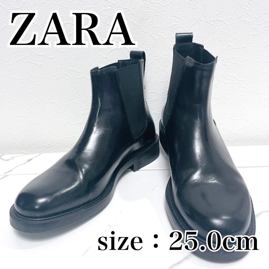 ZARA チャンキートラックソール チェルシーブーツ サイドゴアブーツ メンズ 厚底 ブラック 26cm - メルカリ