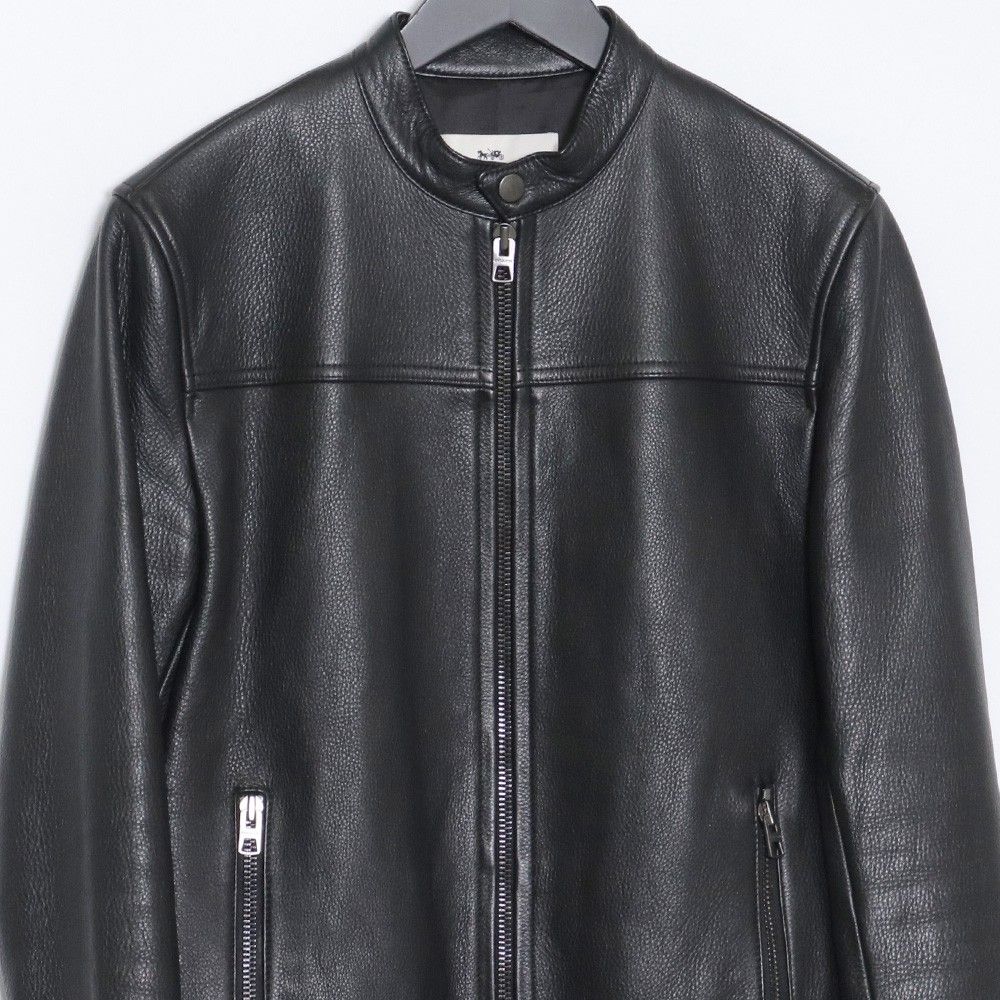 COACH カウレザーシングルライダースジャケット XSサイズ - メルカリ