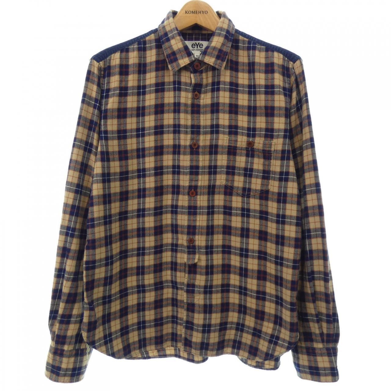ジャンヤワタナベ コムデギャルソン チェック柄 シャーリング シャツ