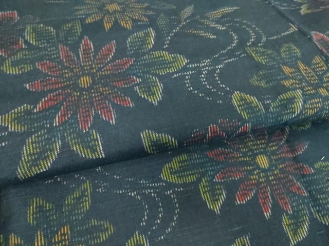 平和屋着物▽上質な紬 単衣 草花文 正絹 逸品 DAAS0950az 【公式通販】