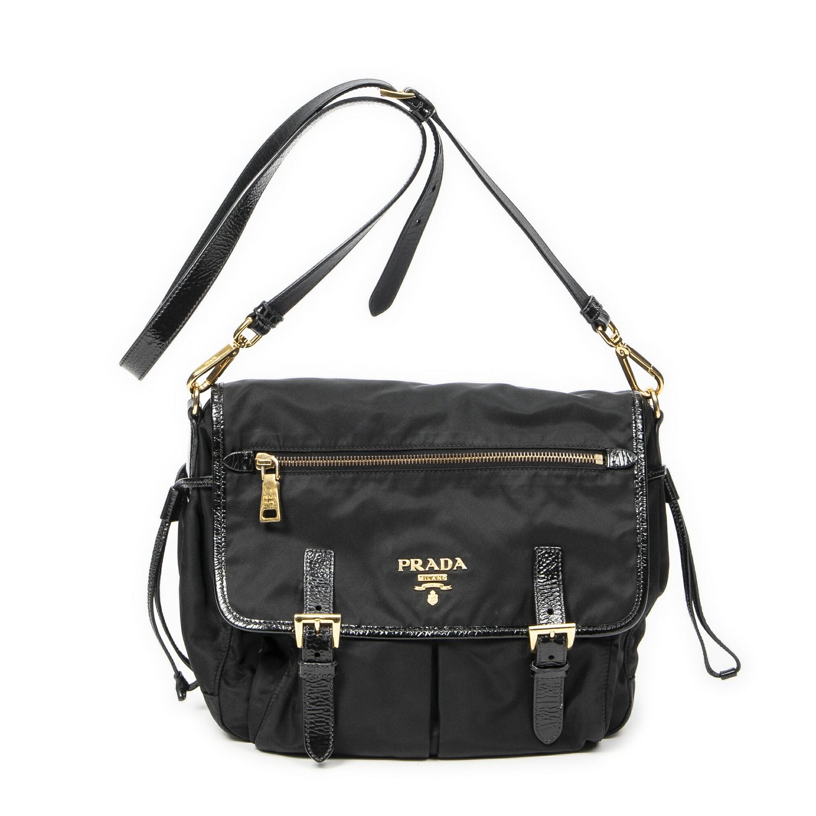 PRADA プラダ スモール メッセンジャー黒ナイロンキャンバスA