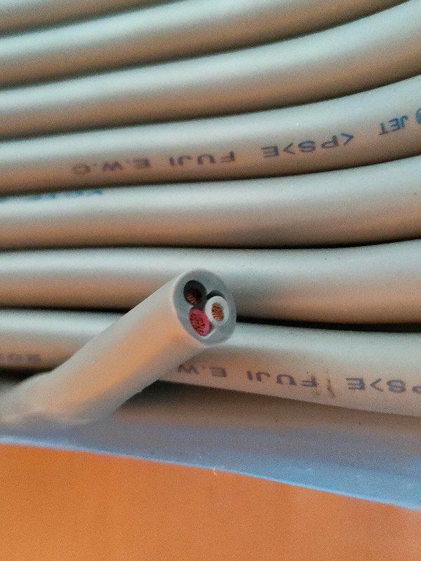 富士電線 ビニルキャブタイヤ丸形コード 2.0ミリ 3芯 100m灰色 VCTF2.0SQ×3C×100mハイ 白黒赤 HRDEVELOPMENT_JP