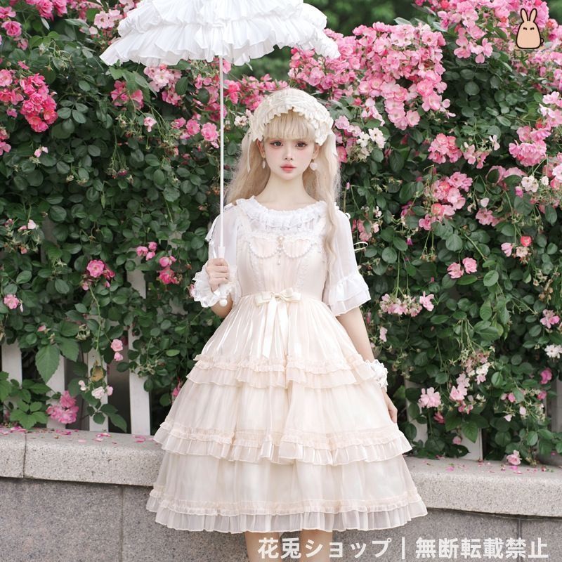 2025 ♥ クラシカルロリータエメラルドフェアリーワンピース 甘ロリ風デザインで文化祭やイベントに最適