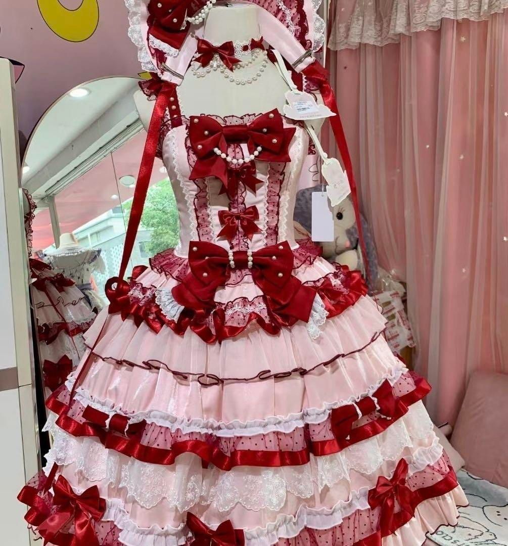 クラシックロリータドレス リボンストロベリーロリィタJSK